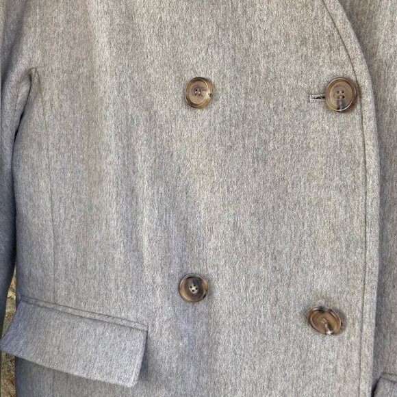 NOTHING WRITTEN COLLARLESS LAMBSWOOL COAT in Oatmeal Women's Medium MSRP $665 - Picture 8 of 12